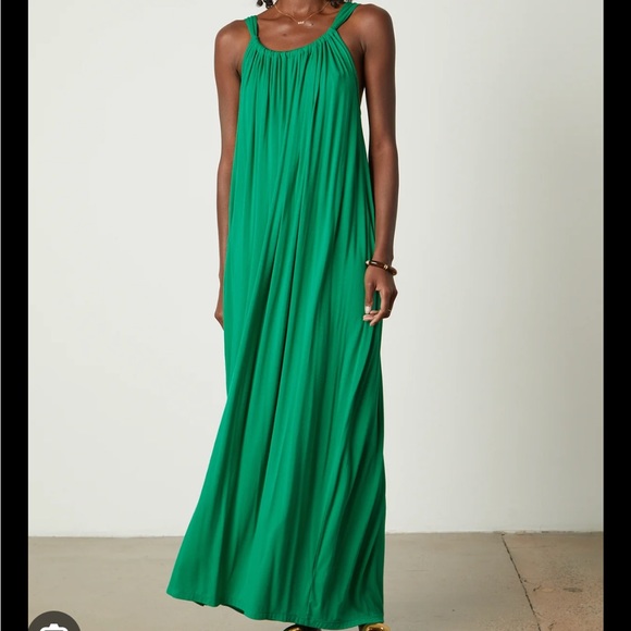 Anthropologie XL Velvet Graham & Spencer Kelly Green Cheyenne Maxi Dress EUC - Picture 6 of 11